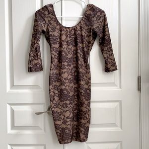 American Apparel BodyCon Dress - S, Nude/Black